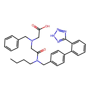 2-[benzyl-[2-[butyl-[[4-[2-(2H-tetrazol-5-yl)phenyl]phenyl]methyl]amino]-2-oxoethyl]amino]acetic acid structure