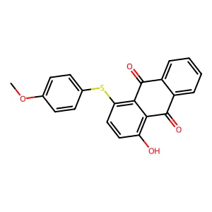 1-Hydroxy-4-((4-methoxyphenyl)thio)anthraquinone structure