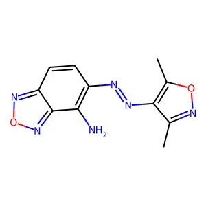 5-((3,5-Dimethyl-4-isoxazolyl)diazenyl)-2,1,3-benzoxadiazol-4-amine structure