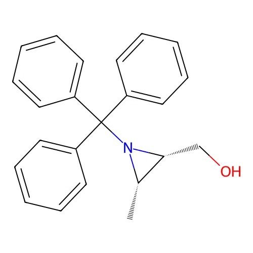 [(2S,3S)-3-methyl-1-(triphenylmethyl)aziridin-2-yl]methanol structure
