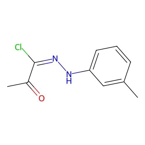(1E)-N-(3-methylphenyl)-2-oxopropanehydrazonoyl chloride structure