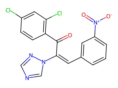 1-(2,4-Dichlorophenyl)-3-(3-nitrophenyl)-2-(1,2,4-triazol-1-yl)prop-2-en-1-one structure