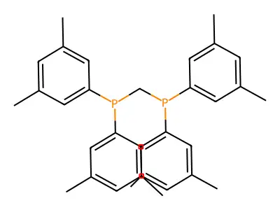 Bis[bis(3,5-dimethylphenyl)phosphino]methane structure