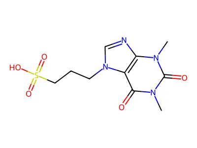 1,2,3,6-Tetrahydro-1,3-dimethyl-2,6-dioxo-7H-purine-7-propanesulphonic acid structure
