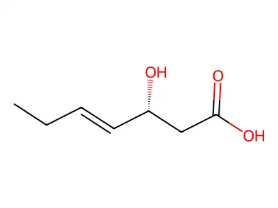 (3R)-3-hydroxyhept-4-enoic acid structure