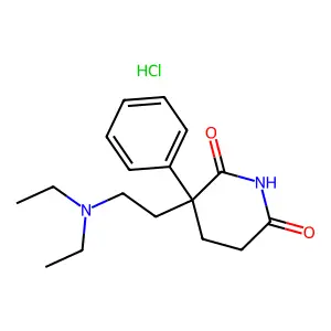 2,6-Piperidinedione, 3-(2-(diethylamino)ethyl)-3-phenyl-, hydrochloride (1:1) structure
