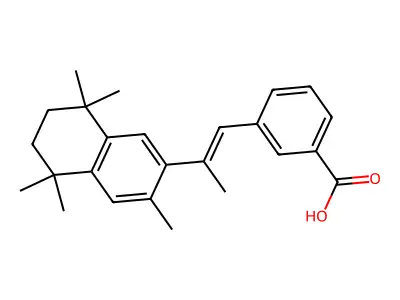3-[2-(3,5,5,8,8-Pentamethyl-6,7-dihydronaphthalen-2-yl)prop-1-enyl]benzoic acid structure