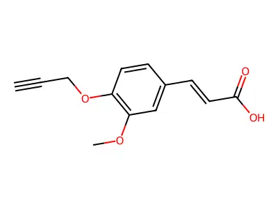 (2E)-3-[3-methoxy-4-(prop-2-yn-1-yloxy)phenyl]prop-2-enoic acid structure