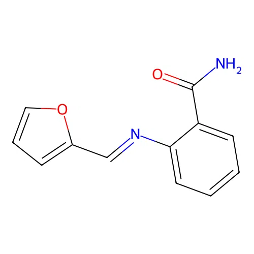 2-{[(E)-furan-2-ylmethylidene]amino}benzamide structure