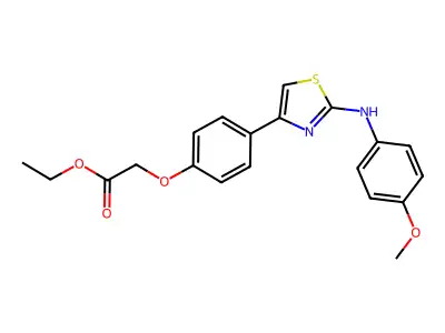 Acetic acid, (4-(2-((4-methoxyphenyl)amino)-4-thiazolyl)phenoxy)-, ethyl ester structure