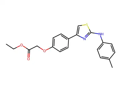 Acetic acid, (4-(2-((4-methylphenyl)amino)-4-thiazolyl)phenoxy)-, ethyl ester structure