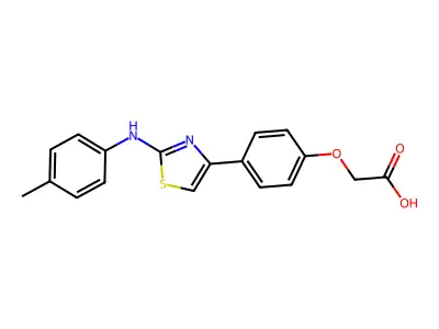 Acetic acid, (4-(2-((4-methylphenyl)amino)-4-thiazolyl)phenoxy)- structure