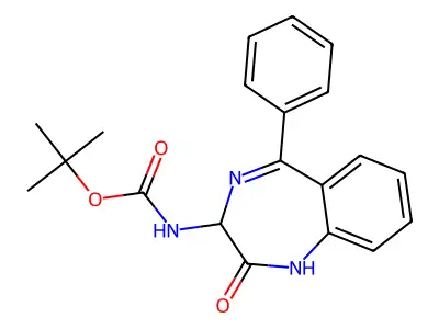 tert-butyl N-(2-oxo-5-phenyl-1,3-dihydro-1,4-benzodiazepin-3-yl)carbamate structure