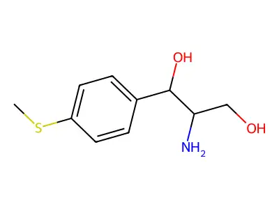 [S(R*,R*)]-2-amino-1-[p-(methylthio)phenyl]propane-1,3-diol structure