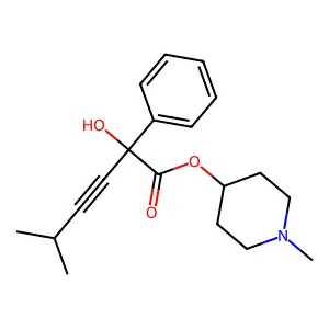 N-methyl-4-piperidylisopentynylphenylglycolate structure