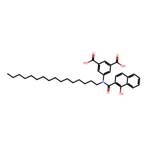 5-(Hexadecyl((1-hydroxy-2-naphthyl)carbonyl)amino)isophthalic acid structure