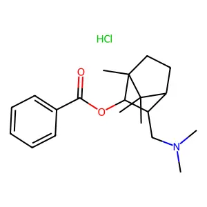 2-Bornanol, 3-((dimethylamino)methyl)-, benzoate, hydrochloride structure