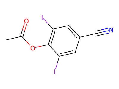 alpha-Cyano-4-hydroxy-3,5-diiodobenzyl acetate structure