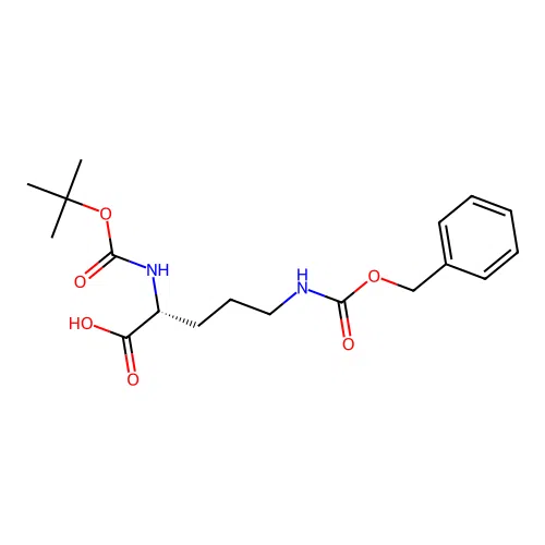 N2-((1,1-Dimethylethoxy)carbonyl)-N5-((phenylmethoxy)carbonyl)-D-ornithine structure