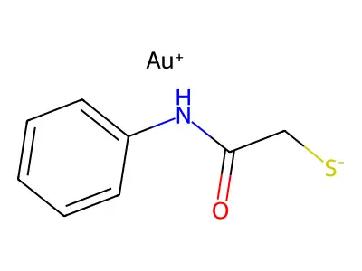 gold(1+);N-phenyl-2-sulfanylacetamide structure