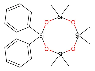 2,2,4,4,6,6-Hexamethyl-8,8-diphenylcyclotetrasiloxane structure