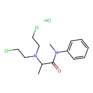Propionanilide, 2-(bis(2-chloroethyl)amino)-N-methyl-, hydrochloride structure
