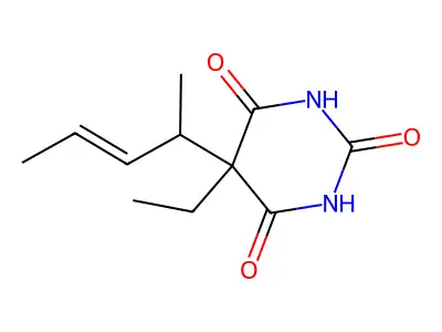 pyrimidine-2,4,6(1H,3H,5H)-trione, 5-ethyl-5-(1-methyl-2-butenyl)- structure