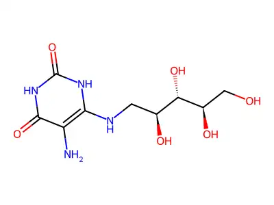 5-Amino-6-ribitylamino uracil structure
