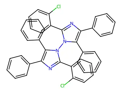 1,1'-Bi-1H-imidazole, 2,2'-bis(2-chlorophenyl)-4,4',5,5'-tetraphenyl- structure