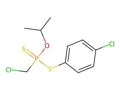 Phosphonodithioic acid, chloromethyl-, S-(p-chlorophenyl) O-isopropyl ester structure