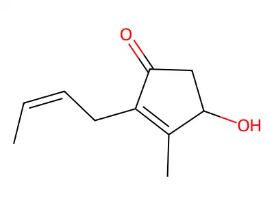 2-But-2-enyl-4-hydroxy-3-methylcyclopent-2-en-1-one structure