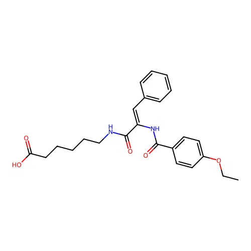 Hexanoic acid, 6-((2-((4-ethoxybenzoyl)amino)-1-oxo-3-phenyl-2-propenyl)amino)- structure