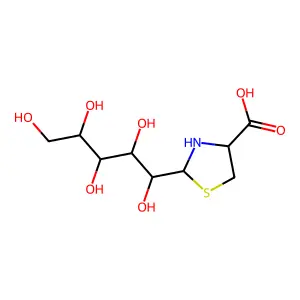 (1S)-1-C-(4-Carboxythiazolidin-2-yl)-D-arabinitol structure