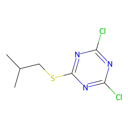 2,4-Dichloro-6-(2-methylpropylsulfanyl)-1,3,5-triazine structure