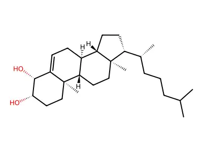 Cholest-5-ene-3,4-diol structure