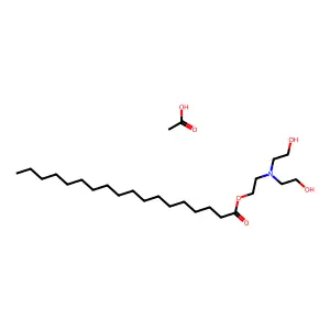 Octadecanoic acid, 2-[bis(2-hydroxyethyl)amino]ethyl ester, acetate (1:1) structure