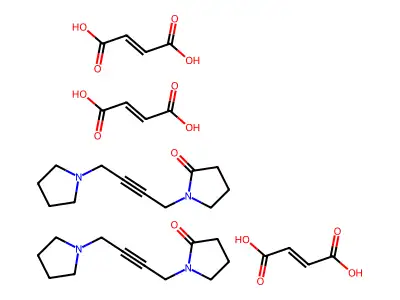 But-2-enedioic acid;1-(4-pyrrolidin-1-ylbut-2-ynyl)pyrrolidin-2-one structure