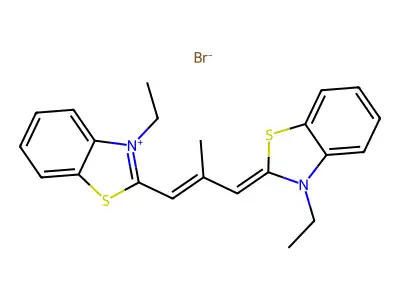 (2Z)-3-ethyl-2-[(E)-3-(3-ethyl-1,3-benzothiazol-3-ium-2-yl)- structure