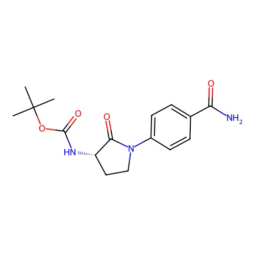 tert-butyl N-[(3S)-1-(4-carbamoylphenyl)-2-oxopyrrolidin-3-yl]carbamate structure