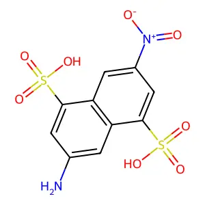 3-Amino-7-nitronaphthalene-1,5-disulphonic acid structure