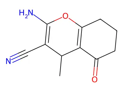 2-Amino-4-methyl-5-oxo-5,6,7,8-tetrahydro-4H-chromene-3-carbonitrile structure