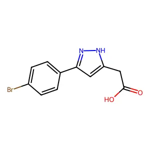 2-(5-(4-Bromophenyl)-1H-pyrazol-3-yl)acetic acid structure