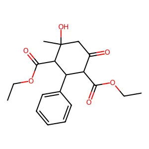 1,3-Diethyl 4-hydroxy-4-methyl-6-oxo-2-phenyl-1,3-cyclohexanedicarboxylate structure