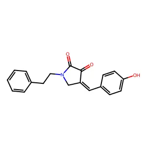 2,3-Pyrrolidinedione, 4-[(4-hydroxyphenyl)methylene]-1-(2-phenylethyl)- structure