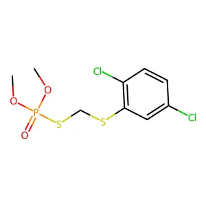 S-(((2,5-Dichlorophenyl)thio)methyl) O,O-dimethyl phosphorothioate structure
