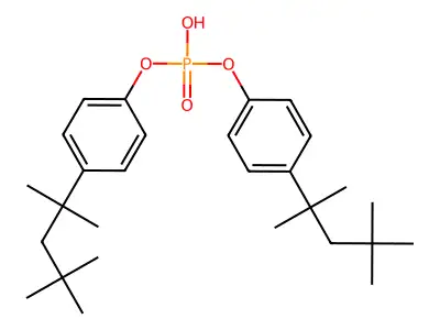 Bis[P-(1,1,3,3-tetramethylbutyl)phenyl] hydrogen phosphate structure