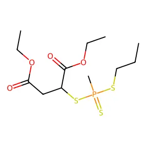 Succinic acid, mercapto-, diethyl ester, propyl methylphosphonotrithioate structure