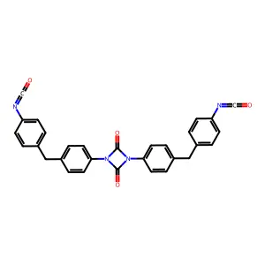 1,3-Bis(4-((4-isocyanatophenyl)methyl)phenyl)-1,3-diazetidine-2,4-dione structure