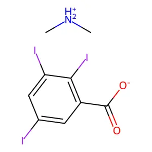 Dimethylamonium 2,3,5-triiodobenzoate structure
