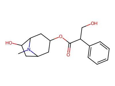 (6-Hydroxy-8-methyl-8-azabicyclo(3.2.1)octan-3-yl) 3-hydroxy-2-phenylpropanoate structure